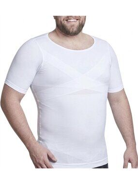 QORE LOGIQ Men’s Compression Shirt Gynecomastia Slimming White 2XL Tall NWT